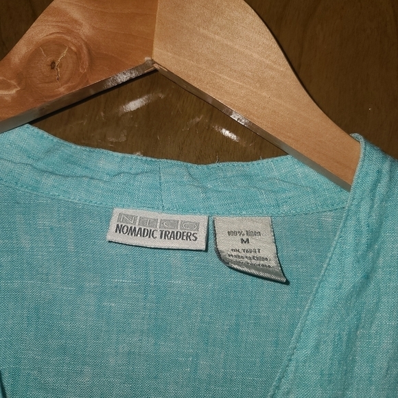 NORDIC Traders linen blouse sz med - Picture 6 of 6